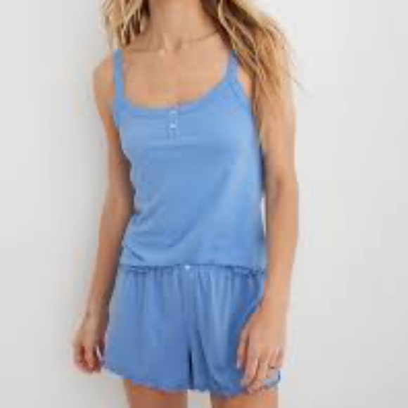aerie Other - Aerie Blue Pointelle Pajama Shorts